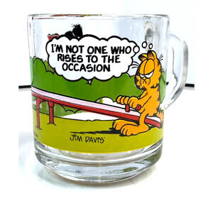 Vintage Anchor Hawking McDonalds Jim Davis Garfield Colorful  & Cheeky Glass